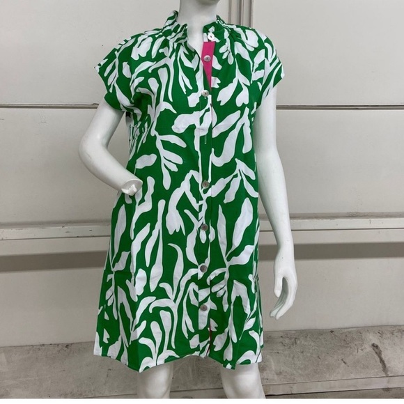 THML Avara Women's Trish Dress size medium Kelly green and pink - Picture 10 of 16